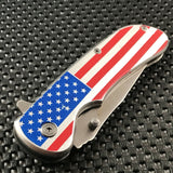 7.0” Tac Force USA American Flag Spring Assisted Tactical Serrated Pocket Knife - Frontier Blades
