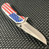 7.0” Tac Force USA American Flag Spring Assisted Tactical Serrated Pocket Knife - Frontier Blades