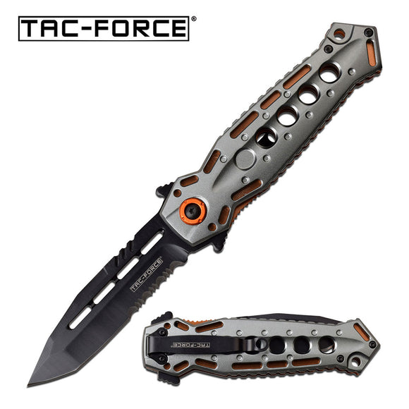 Tac Force 3CR13 Steel Orange Silver Assisted Pocket Knife (TF-965OR)