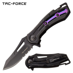 Tac Force Black & Rainbow Spring Assisted Folding Cool Knife For Sale (TF-1026RB)