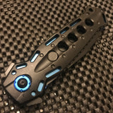 Tac Force Blue & Black Spring Assisted Pocket Cool Knife For Sale's Anodized Aluminum Handle (TF-965BL)