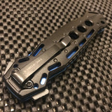 Tac Force Blue & Black Spring Assisted Pocket Cool Knife For Sale's Belt Clip (TF-965BL)