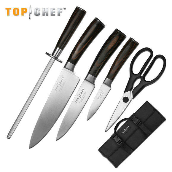 Top Chef 6-Piece Kitchen Knife Set W/ Carrying Case - Frontier Blades