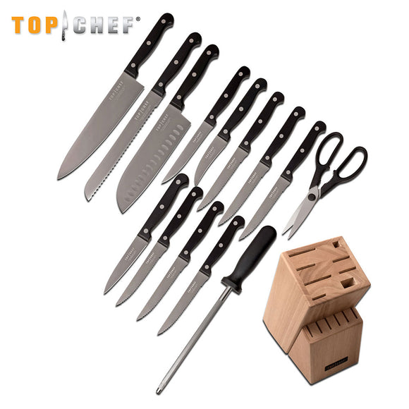 Top Chef Kitchen Knife 15 Piece Block Set For Sale - Frontier Blades