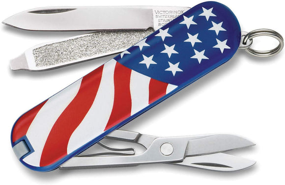 Victorinox Swiss Army Classic SD Pocket Knife American Flag - Frontier Blades