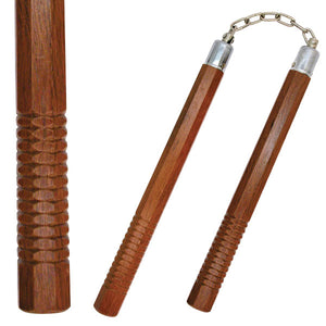 14" Wooden Nunchucks w/ Ball Bearing Chain (HP1003-C) - Frontier Blades