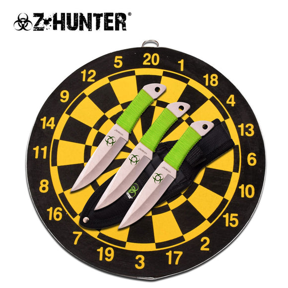 Z-Hunter Throwing Knife Set With Target Board - Frontier Blades