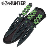 7.5" Z-Hunter Throwing Knives - Zombie Thrower Knives Set w/ Sheath - Frontier Blades