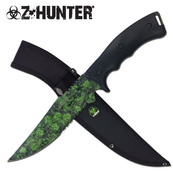 Zombie Head Hunter Bowie Knife (ZB-158BGN) - Frontier Blades