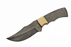 8.25" Custom Clip Point Damascus Steel Blank Knife - Frontier Blades