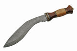Custom Handmade Damascus Steel Kukri Knife - Frontier Blades