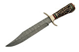 Handmade Damascus Combat Bowie Knife - Frontier Blades