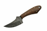 6.5" Dark Walnut Handmade Damascus Skinning Knife - Frontier Blades