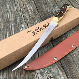 12" Elk Ridge Fixed Blade Full Tang Bone Fishing Fillet Knife (ER146) - Frontier Blades