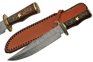 16" Handmade Custom Damascus Steel Hunting Knife - Frontier Blades