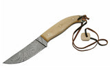 8" Handmade Custom Damascus Skinning Knife - Frontier Blades