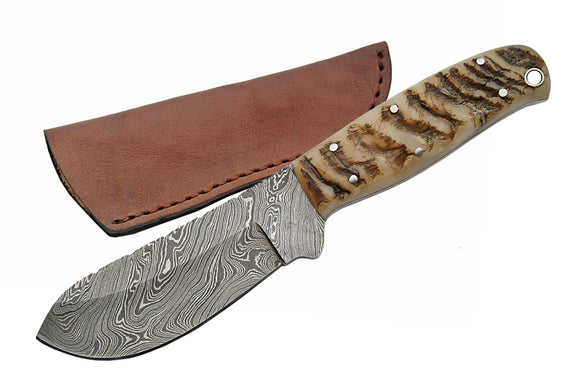 Handmade Custom Damascus Skinning Knife - Frontier Blades
