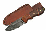 8.5" Handmade Damascus Hunting Skinning Knife - Frontier Blades