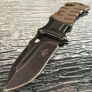 8.5" Master USA Green Stonewashed Heavy Duty Pocket Knife MUA022TN - Frontier Blades