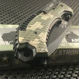 8.75" US ARMY TACTICAL SPRING ASSISTED TACTICAL POCKET KNIFE Blade Folding