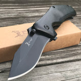 7" Elk Ridge Black Wood Assisted Open Tactical Pocket Knife ER-A013BK - Frontier Blades