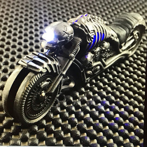 8" Biker Blade Fantasy Skull Motorcycle Folding Pocket Knife LED Light - Frontier Blades
