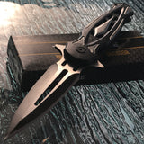 8.25" Tac Force Military Black Gray Textured Assisted Tactical Knife - Frontier Blades