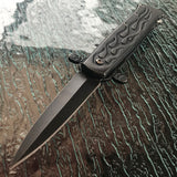8.5” Tac Force Stiletto Web Skull Spring Assisted Stonewashed Tactical Knife