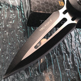8.25" Tac Force Military Black Gray Textured Assisted Tactical Knife - Frontier Blades