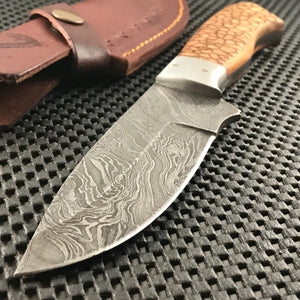 9.5" Real Damascus Steel Stonepath Skinning Knife
