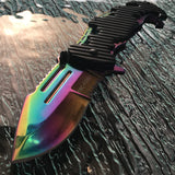 8.5" Tac Force Tactical Rainbow Serrated Blade Assisted Pocket Knife - Frontier Blades
