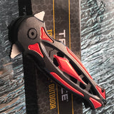 8.25" Tac Force Assisted Tactical Black Red Stiletto Pocket Knife - Frontier Blades