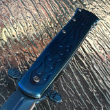 9" Tac Force Assisted Tactical Blue Flames Pocket Knife TF-873BL - Frontier Blades