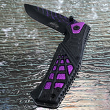 8.25" Master USA Spring Assisted Purple Folding Pocket Knife MUA087PE - Frontier Blades