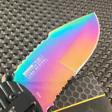 8.5” Tac Force Heavy Duty Spring Assisted Rainbow Tactical Pocket Knife