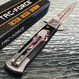 8.5" Tac Force American Eagle USA Flag Stiletto Tactical Pocket Knife - Frontier Blades