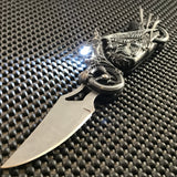 8" Biker Fantasy Dragon Motorcycle Folding Pocket Knife LED Light - Frontier Blades