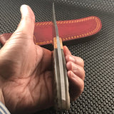 9" Real Damascus Steel Ram Horn Skinner Knife