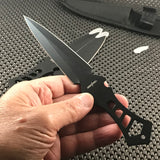 7.5" Ninja Assassin Kunai Black Throwing Knife Set w/ Sheath TK-017-3B