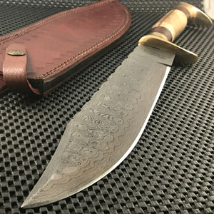 16" Hand Forged Damascus Bowie Knife