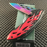 8" MTech USA Red Flames Spring Assisted Fantasy Ballistic Pocket Knife - Frontier Blades