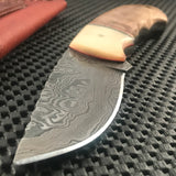 8" Walnut Handle Handmade Damascus Skinning Knife