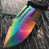 8.5" Tac Force Tactical Rainbow Serrated Blade Assisted Pocket Knife - Frontier Blades