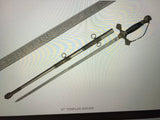 37" Medieval Saint Johns Templar Knights Sword W/ Scabbard For Sale