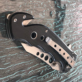 8.5” Black Silver Navy Assisted Open Tactical Pocket Knife - Frontier Blades