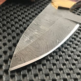 9" Flint Mosaic Red Custom Damascus Skinning Knife