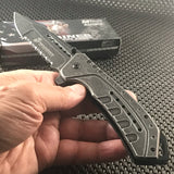 8.25" USMC MARINES TACTICAL SPRING ASSISTED TANTO POCKET KNIFE Blade Folding