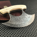 Handmade Custom Damascus Ulu Knife