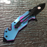 8" TAC FORCE SPRING ASSISTED Tactical Purple Scorpion FOLDING Pocket Knife Open