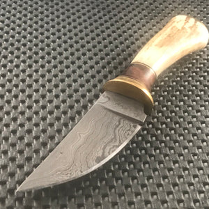 7.25" Damacus Stag Skinning Knife